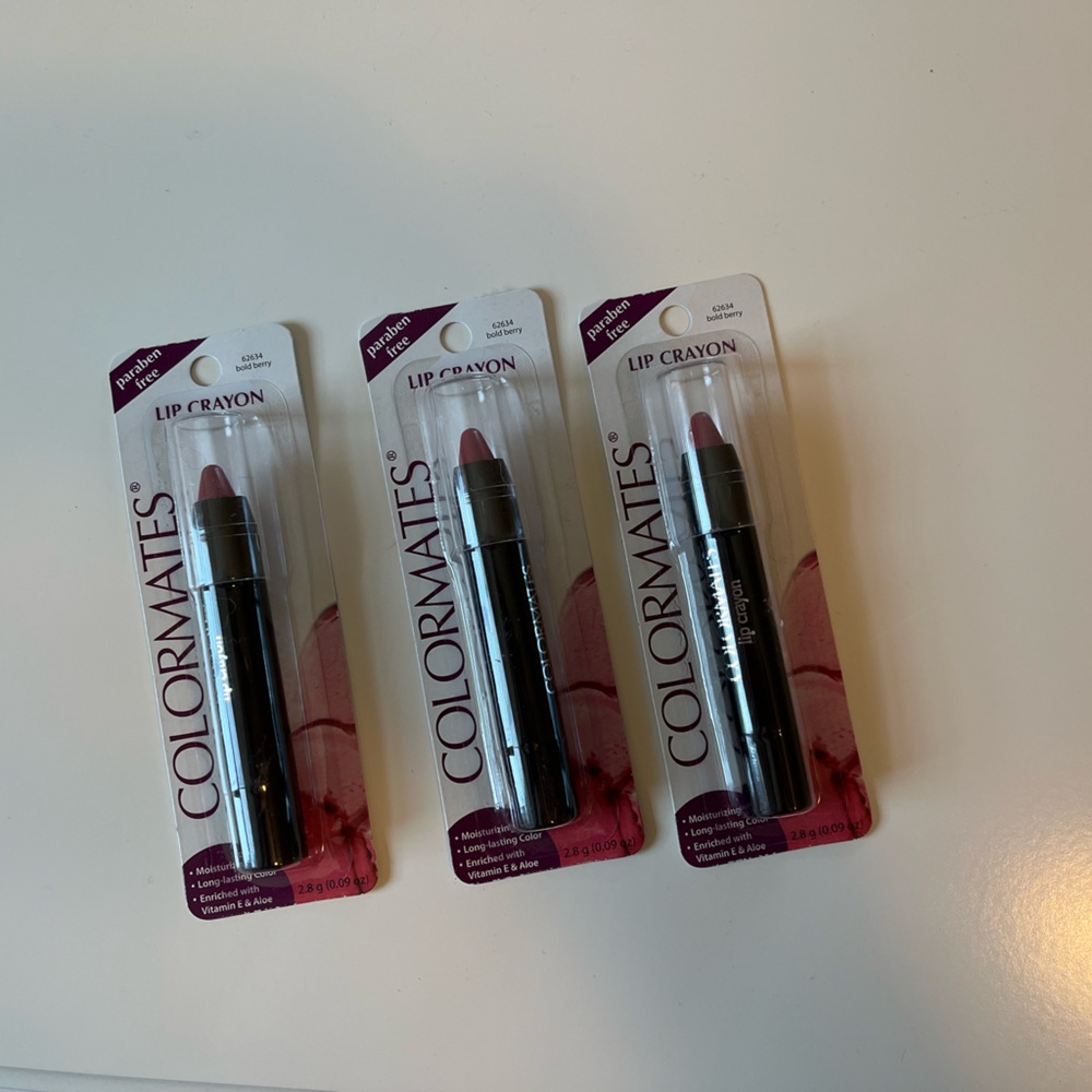 Lot 3 New Colormates Lip Crayon 62634 Bold Berry